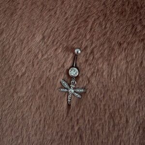 🩶silver dragonfly belly ring🩶